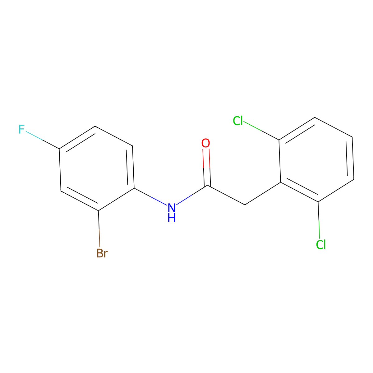 N-(2-Bromo-4-fluorophenyl)-2,6-dichlorobenzeneacetamide molecular structure, CAS 1371480-55-5