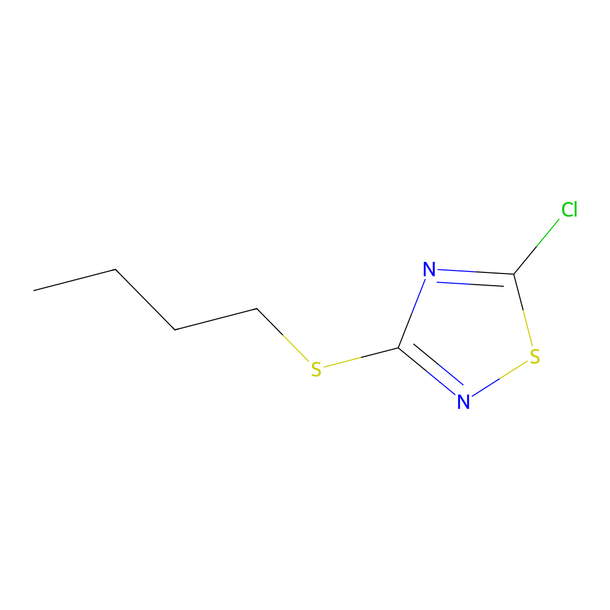 3-(Butylsulfanyl)-5-chloro-1,2,4-thiadiazole molecular structure, CAS 13715-65-6