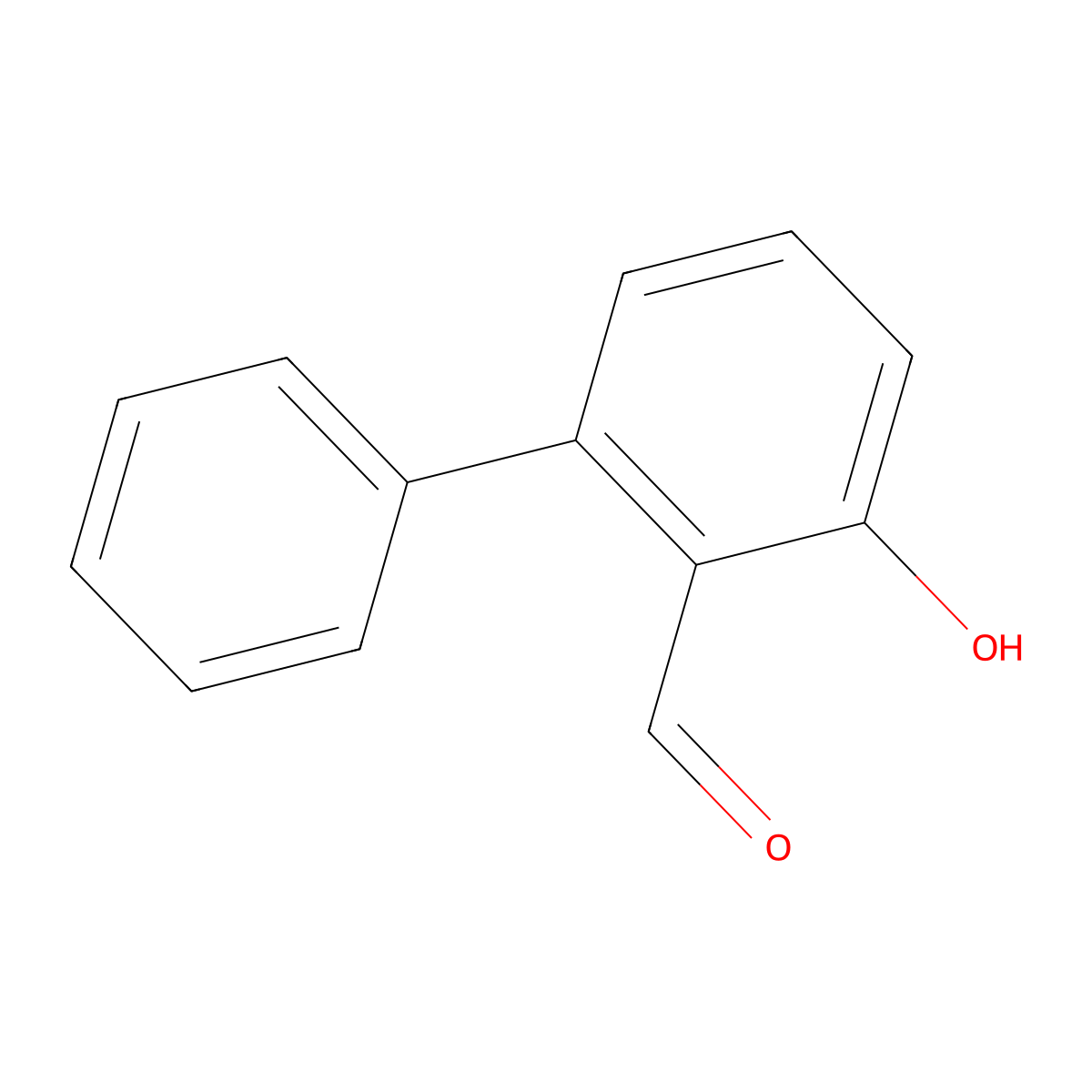 Hydroxyl-biphenyl carbaldehyde molecular structure, CAS 137153-66-3