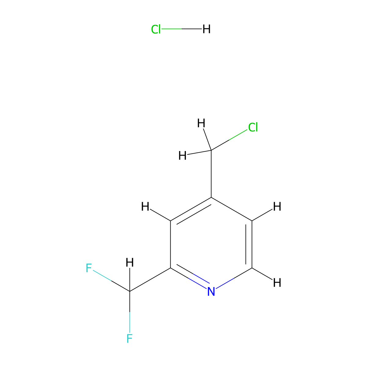 4-(Chloromethyl)-2-(difluoromethyl)pyridine hydrochloride molecular structure, CAS 1371535-98-6