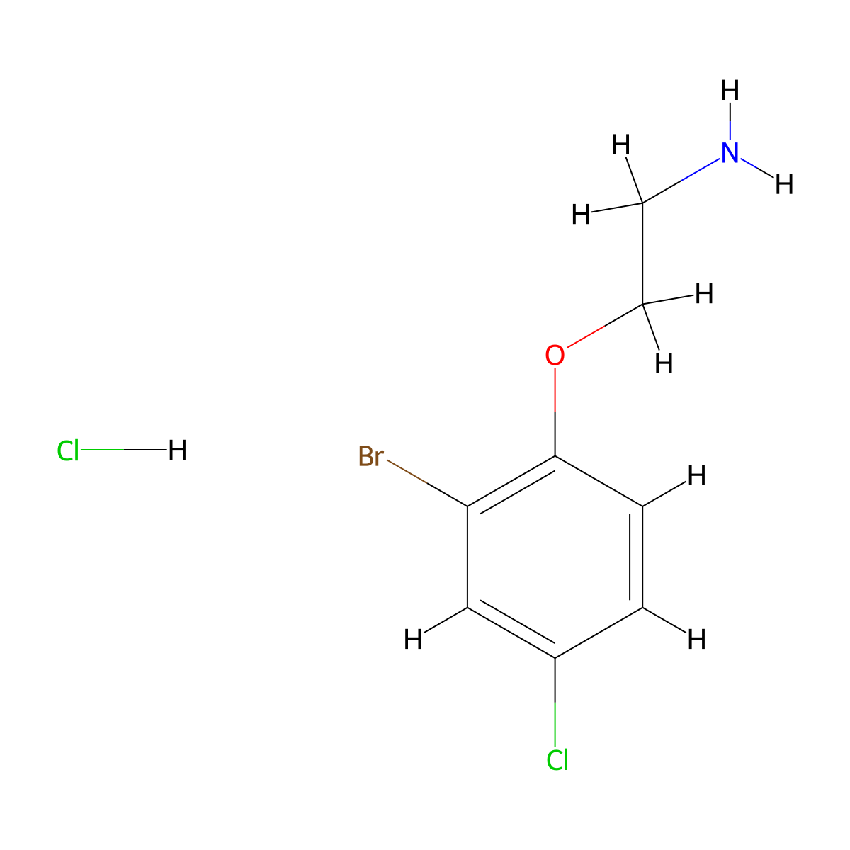 2-(2-Bromo-4-chlorophenoxy)ethan-1-amine hydrochloride molecular structure, CAS 1371567-65-5
