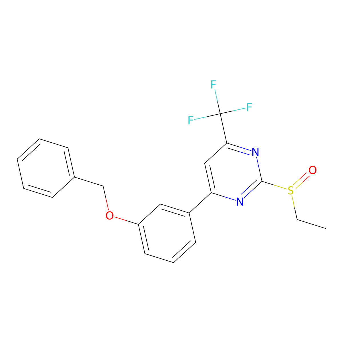 4-(3-(Benzyloxy)phenyl)-2-(ethylsulfinyl)-6-(trifluoromethyl)pyrimidine molecular structure, CAS 1371569-69-5