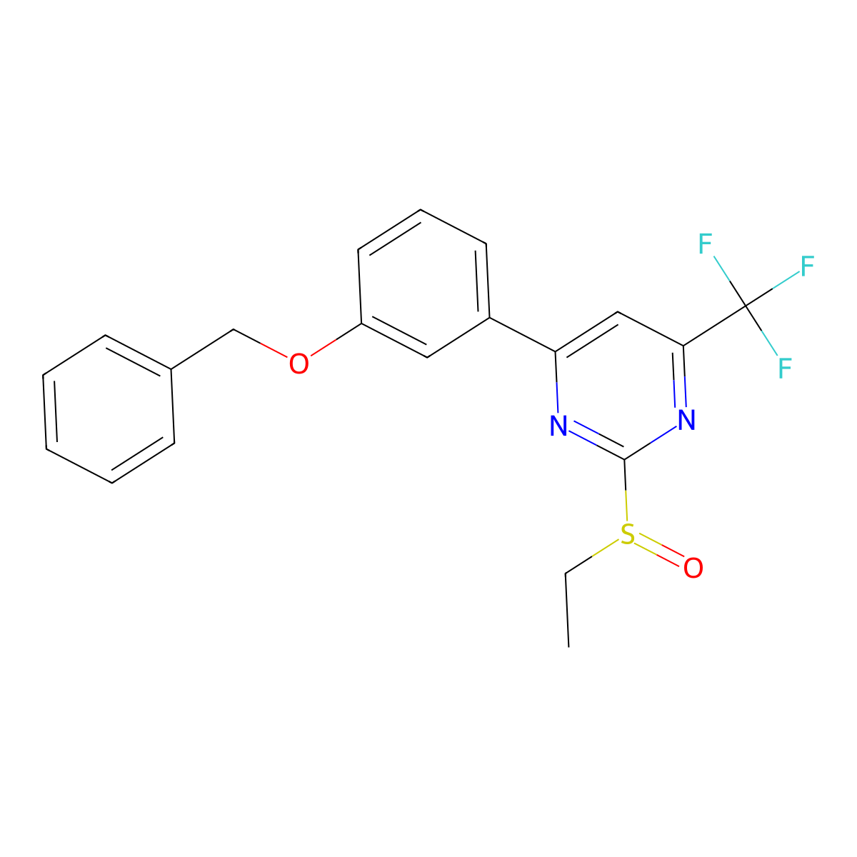 4-(3-(Benzyloxy)phenyl)-2-(ethylsulfinyl)-6-(trifluoromethyl)pyrimidine molecular structure, CAS 1371569-69-5
