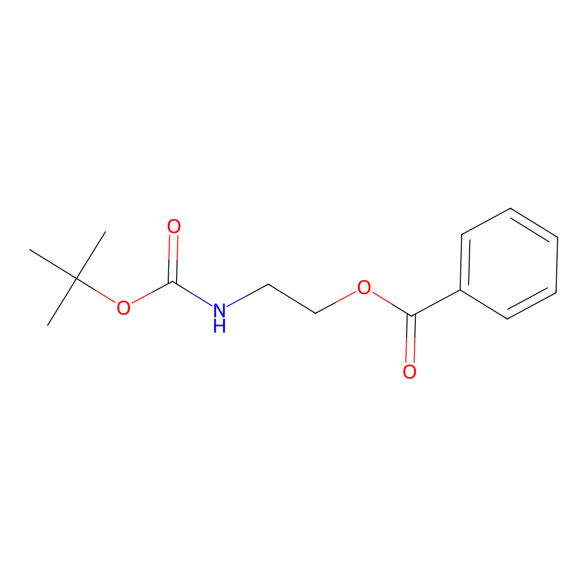 2-[(tert-Butoxycarbonyl)amino]ethyl benzoate molecular structure, CAS 1371582-19-2