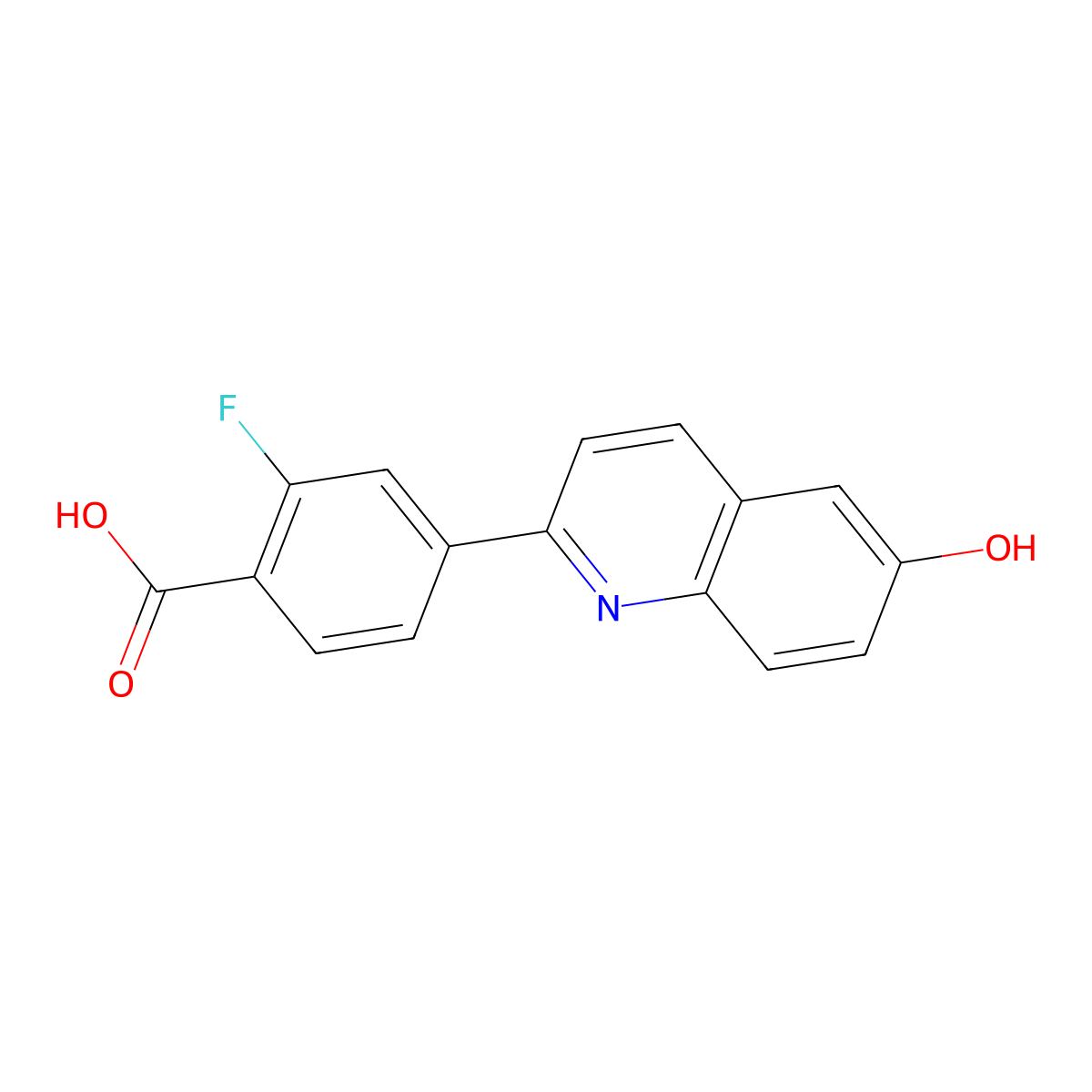 2-Fluoro-4-(6-hydroxyquinolin-2-yl)benzoic acid molecular structure, CAS 1371587-53-9