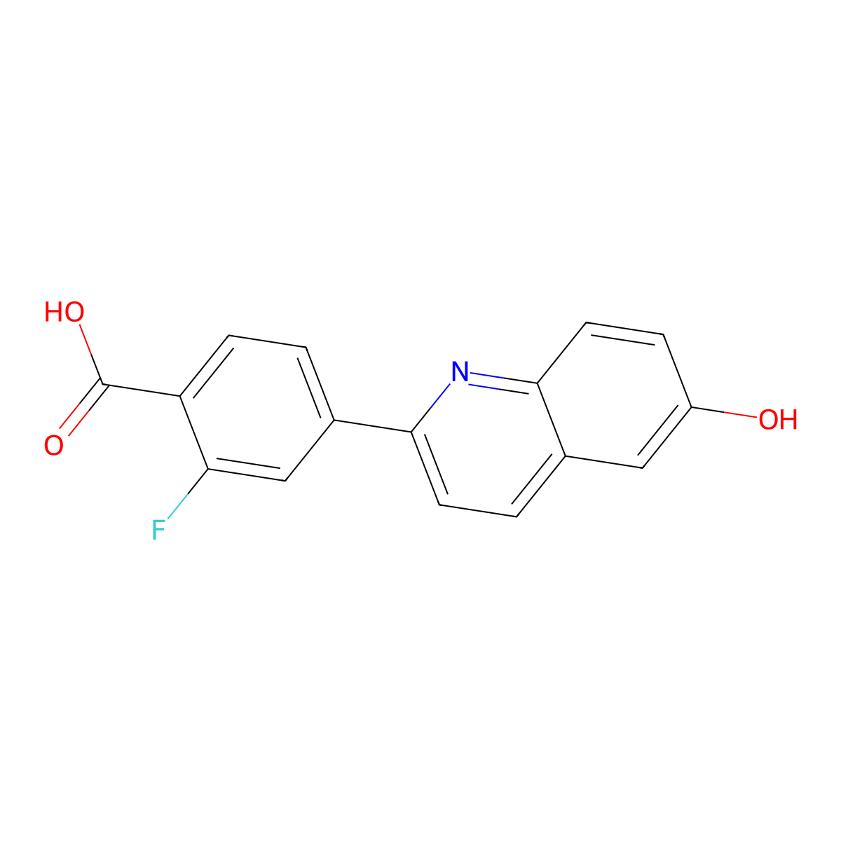 2-Fluoro-4-(6-hydroxyquinolin-2-yl)benzoic acid molecular structure, CAS 1371587-53-9