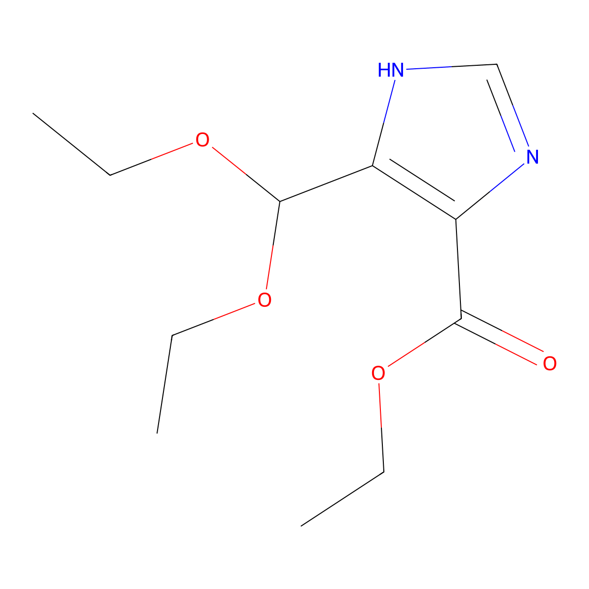 Ethyl 5-(diethoxymethyl)-1H-imidazole-4-carboxylate molecular structure, CAS 137159-34-3
