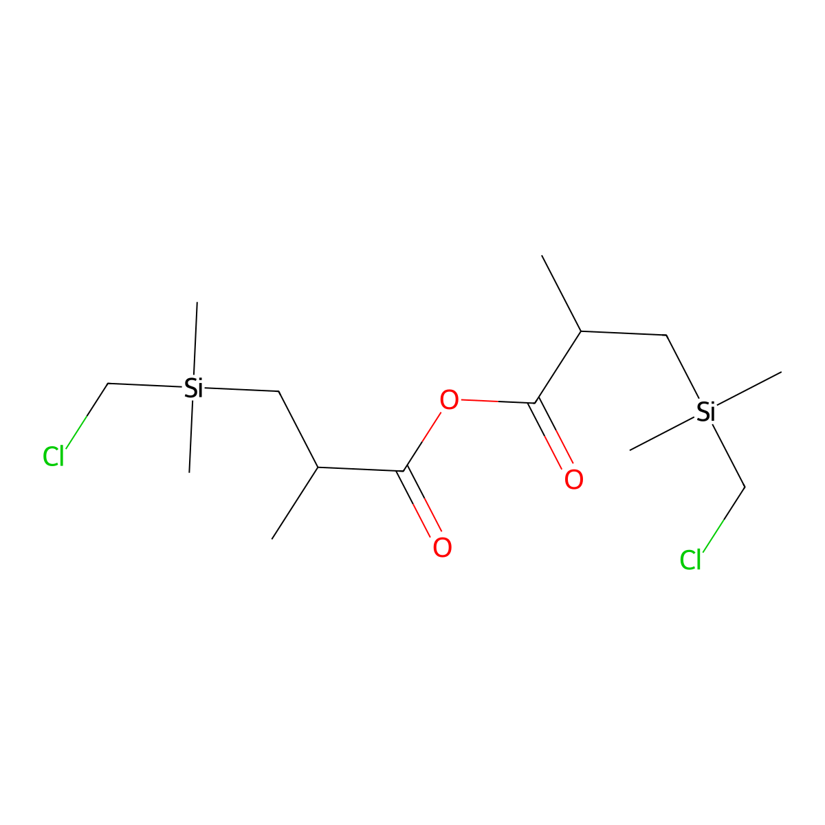 [3-[Chloromethyl(dimethyl)silyl]-2-methylpropanoyl] 3-[chloromethyl(dimethyl)silyl]-2-methylpropanoate molecular structure, CAS 13716-48-8