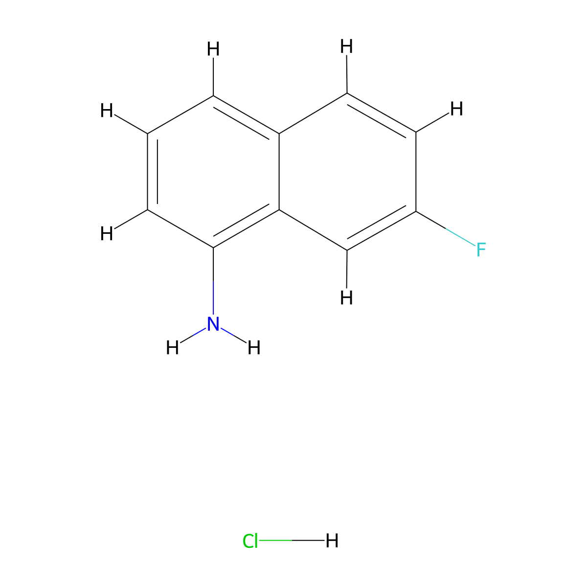 7-Fluoronaphthalen-1-amine hydrochloride molecular structure, CAS 137160-30-6