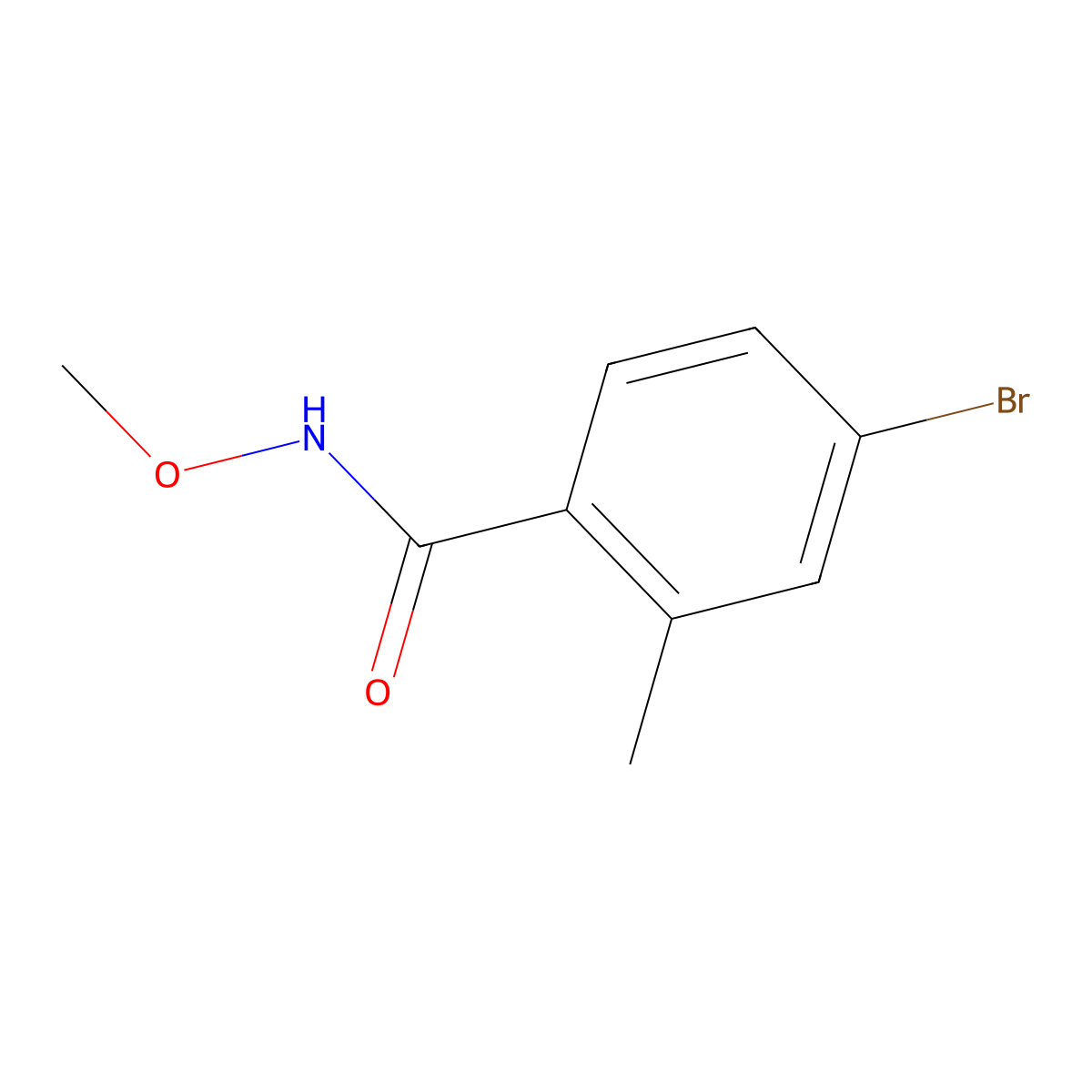 4-bromo-N-methoxy-2-methylbenzamide molecular structure, CAS 1371602-64-0