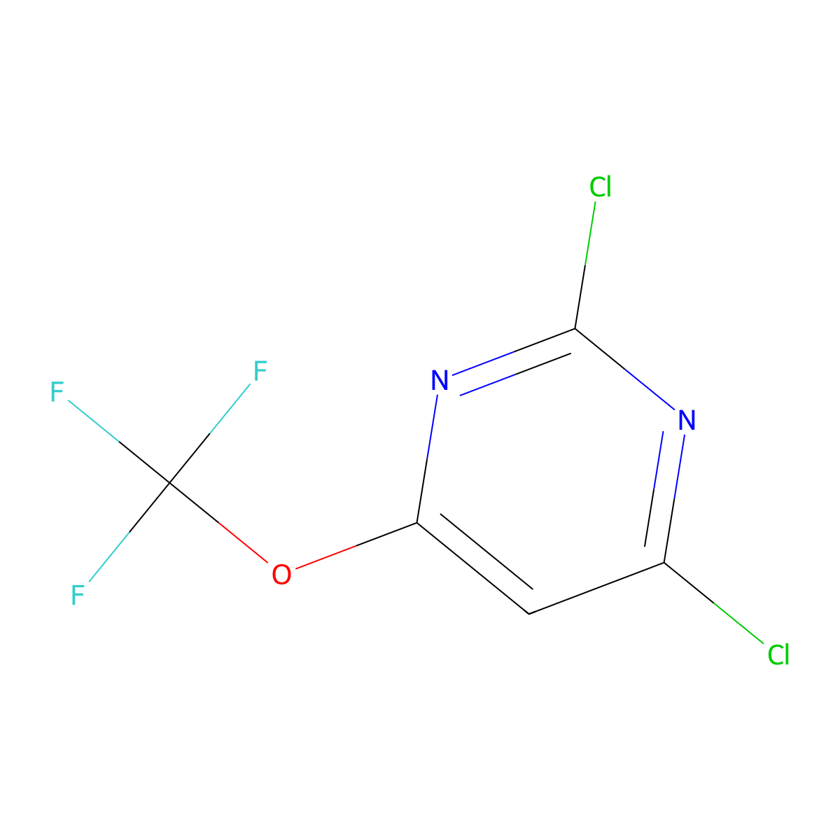 2,4-Dichloro-6-(trifluoromethoxy)pyrimidine molecular structure, CAS 137161-20-7
