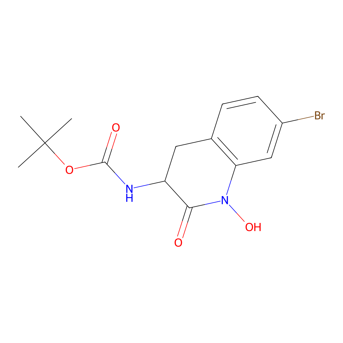 tert-butyl N-(7-bromo-1-hydroxy-2-oxo-1,2,3,4-tetrahydroquinolin-3-yl)carbamate molecular structure, CAS 1371630-47-5