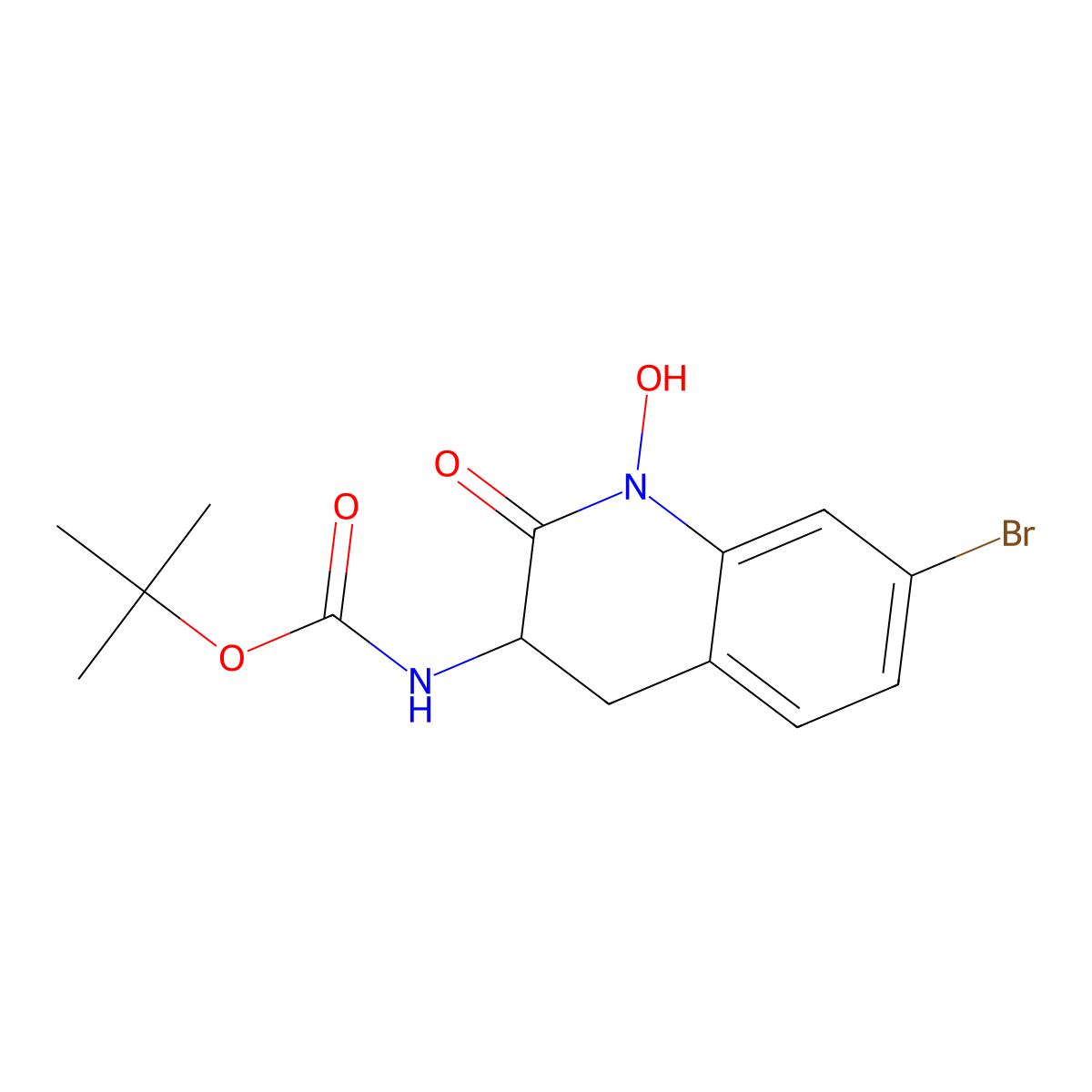 tert-butyl N-(7-bromo-1-hydroxy-2-oxo-1,2,3,4-tetrahydroquinolin-3-yl)carbamate molecular structure, CAS 1371630-47-5