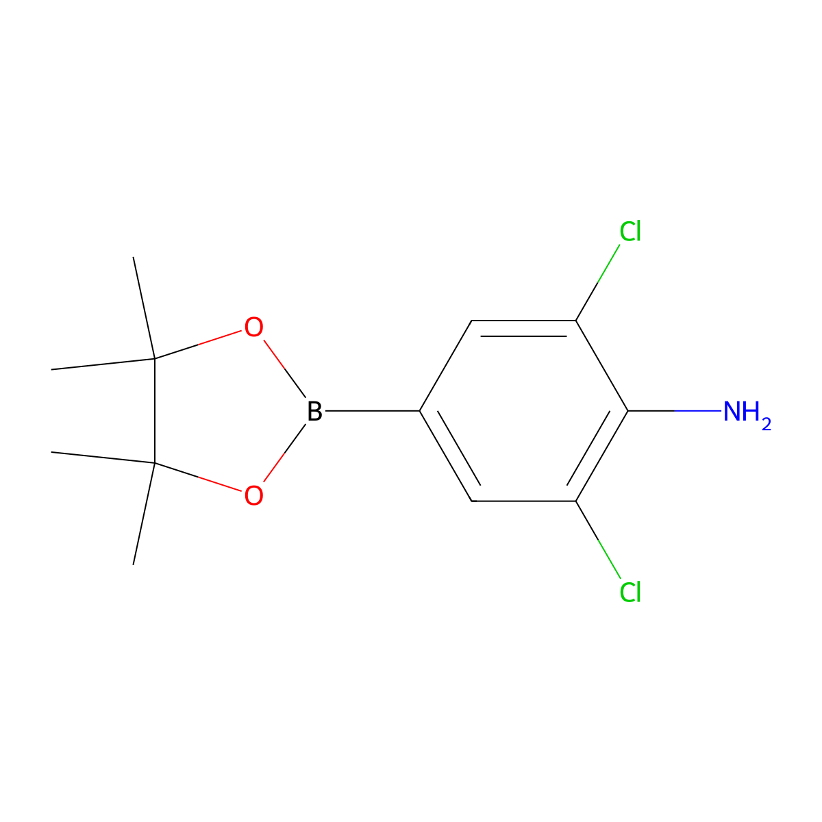 2,6-Dichloro-4-(4,4,5,5-tetramethyl-1,3,2-dioxaborolan-2-yl)aniline molecular structure, CAS 1371630-51-1