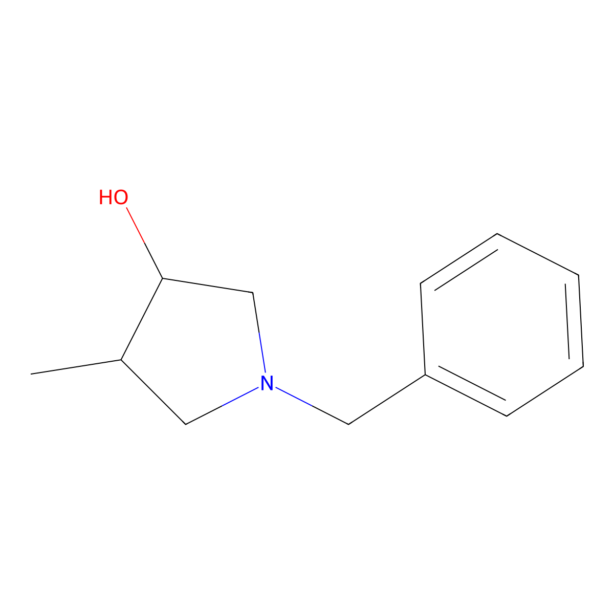 trans-1-Benzyl-4-methyl-pyrrolidin-3-OL molecular structure, CAS 137172-64-6