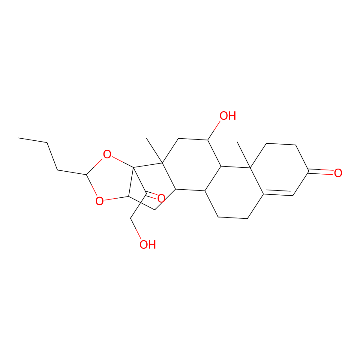 1,2-Dihydrobudesonide molecular structure, CAS 137174-25-5