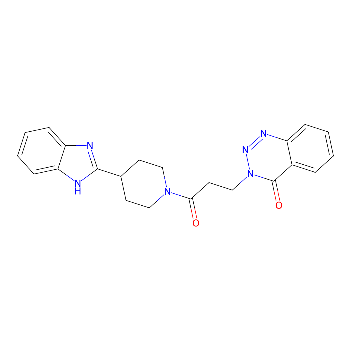 3-{3-[4-(1H-benzimidazol-2-yl)piperidin-1-yl]-3-oxopropyl}-1,2,3-benzotriazin-4(3H)-one molecular structure, CAS 1371766-87-8