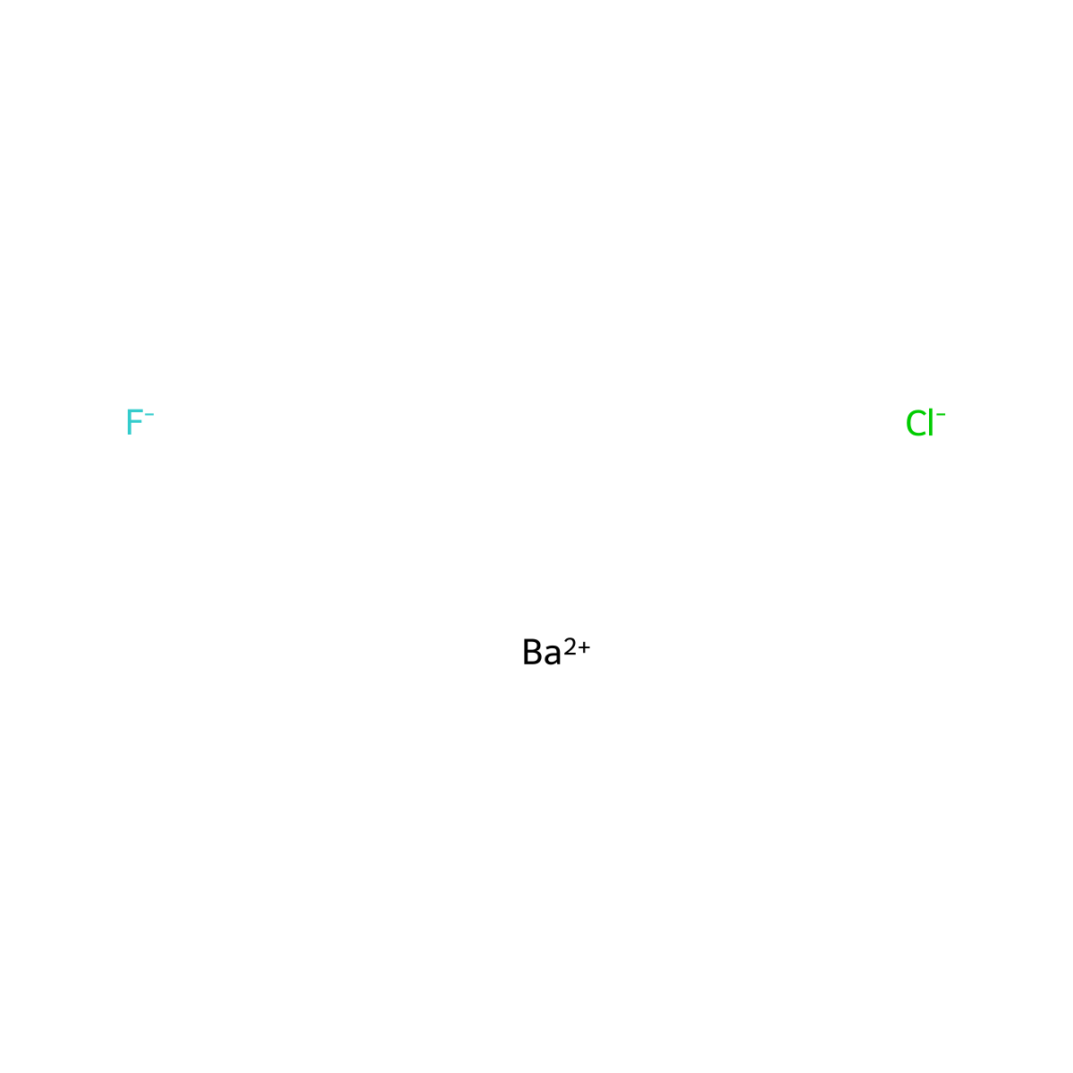 Barium chloride fluoride (BaClF) molecular structure, CAS 13718-55-3