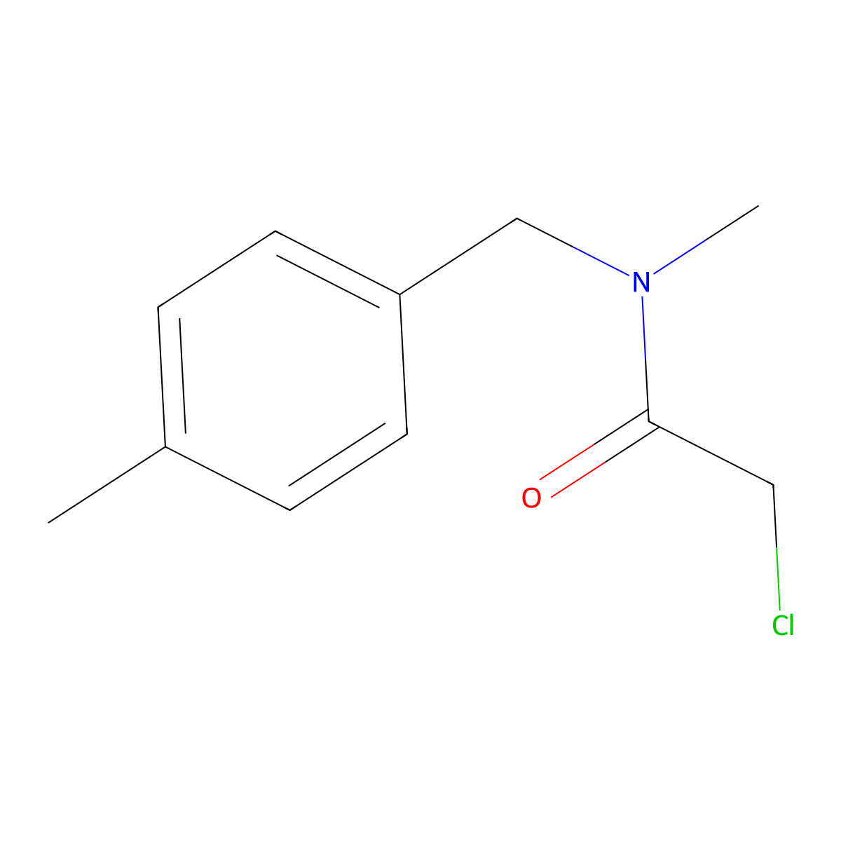 2-chloro-N-methyl-N-((4-methylphenyl)methyl)acetamide molecular structure, CAS 137180-57-5