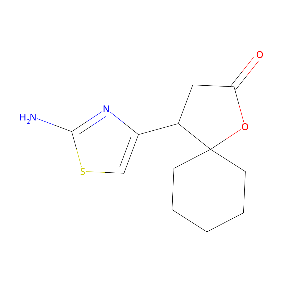 4-(2-Amino-thiazol-4-yl)-1-oxa-spiro[4.5]decan-2-one molecular structure, CAS 137180-65-5