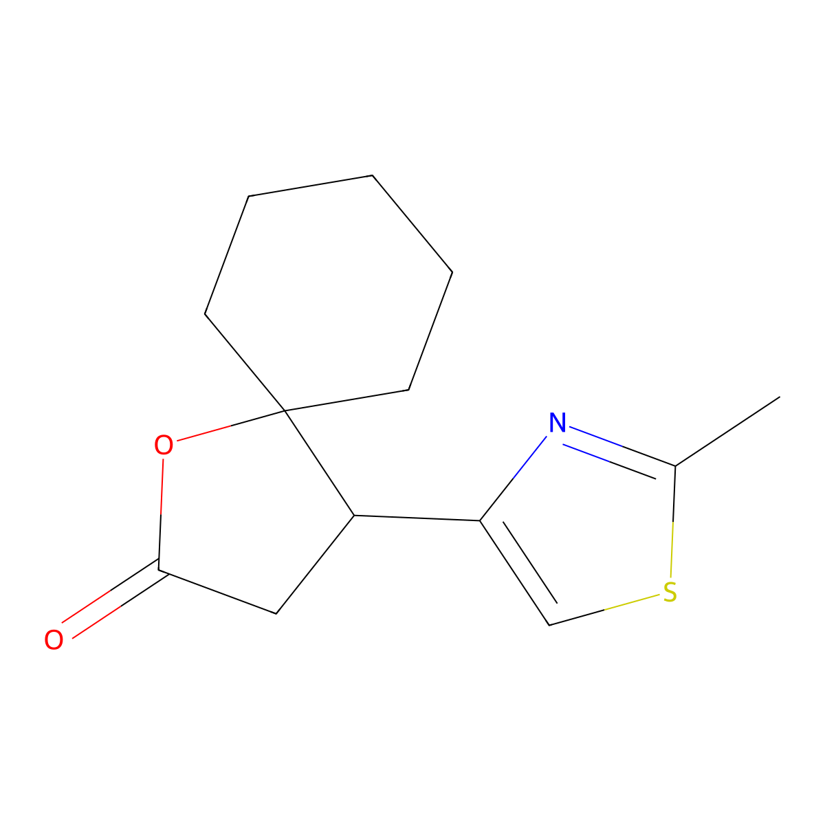4-(2-Methyl-1,3-thiazol-4-yl)-1-oxaspiro[4.5]decan-2-one molecular structure, CAS 137180-66-6