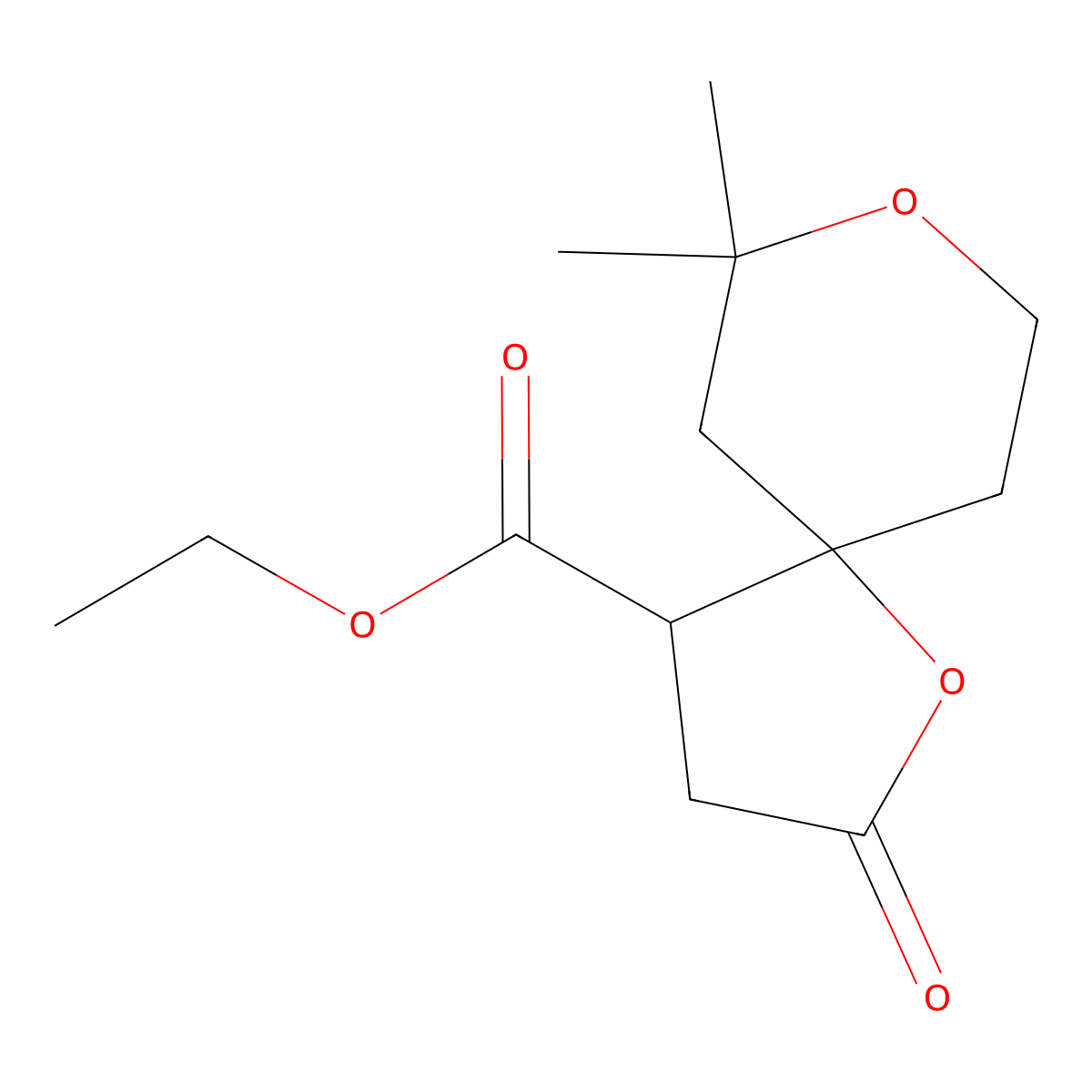 Ethyl 7,7-dimethyl-2-oxo-1,8-dioxaspiro[4.5]decane-4-carboxylate molecular structure, CAS 137180-71-3