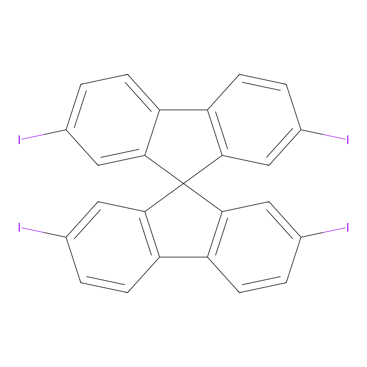 2,2',7,7'-Tetraiodo-9,9'-spirobi[fluorene] molecular structure, CAS 137181-59-0