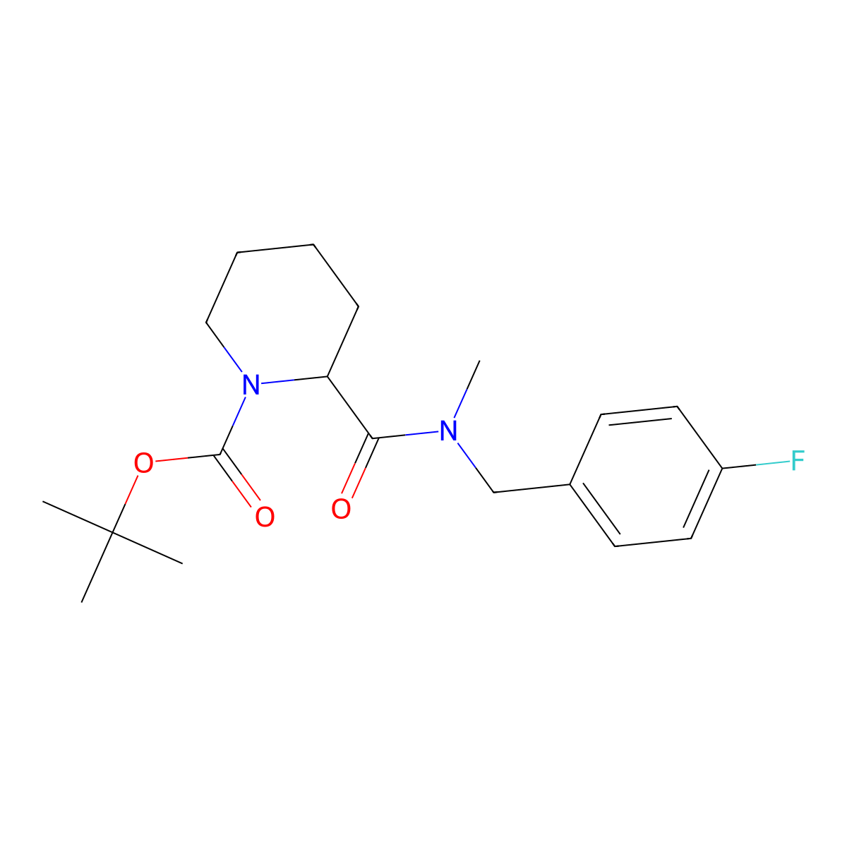 tert-Butyl 2-((4-fluorobenzyl)(methyl)carbamoyl)piperidine-1-carboxylate molecular structure, CAS 1371812-19-9