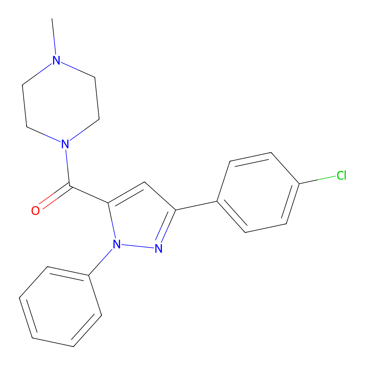 [3-(4-chlorophenyl)-1-phenyl-1H-pyrazol-5-yl](4-methylpiperazino)methanone molecular structure, CAS 1371847-94-7