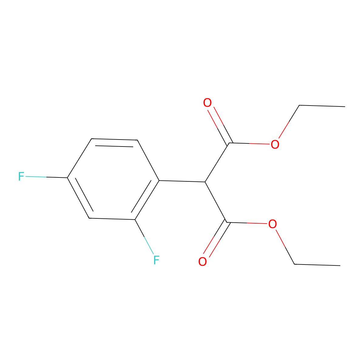 Diethyl 2-(2,4-difluorophenyl)malonate molecular structure, CAS 137186-30-2