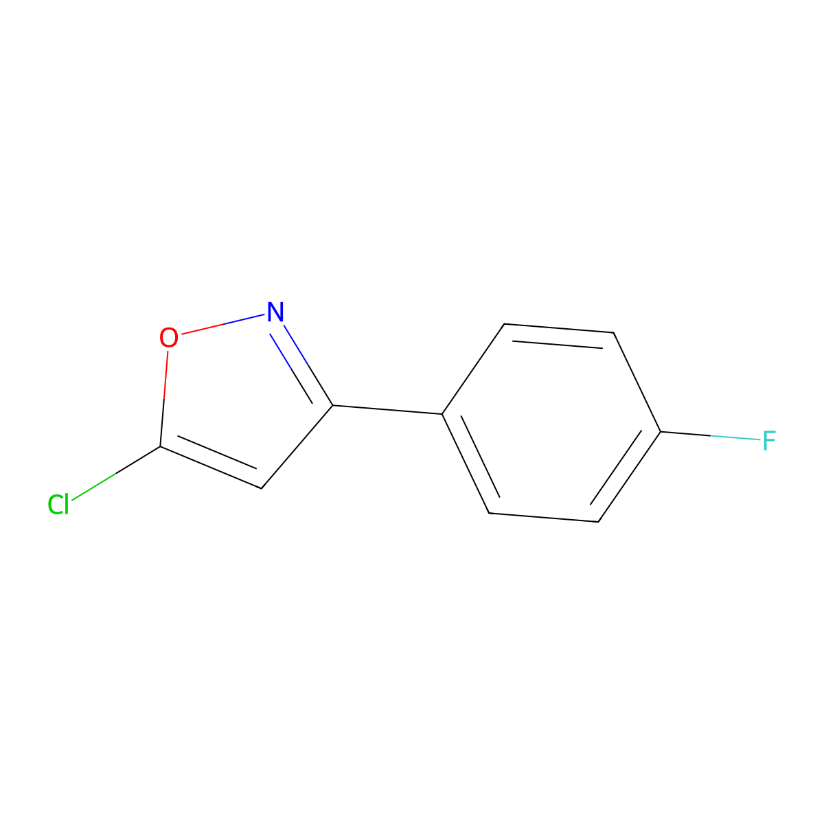 5-Chloro-3-(4-fluorophenyl)isoxazole molecular structure, CAS 137188-20-6