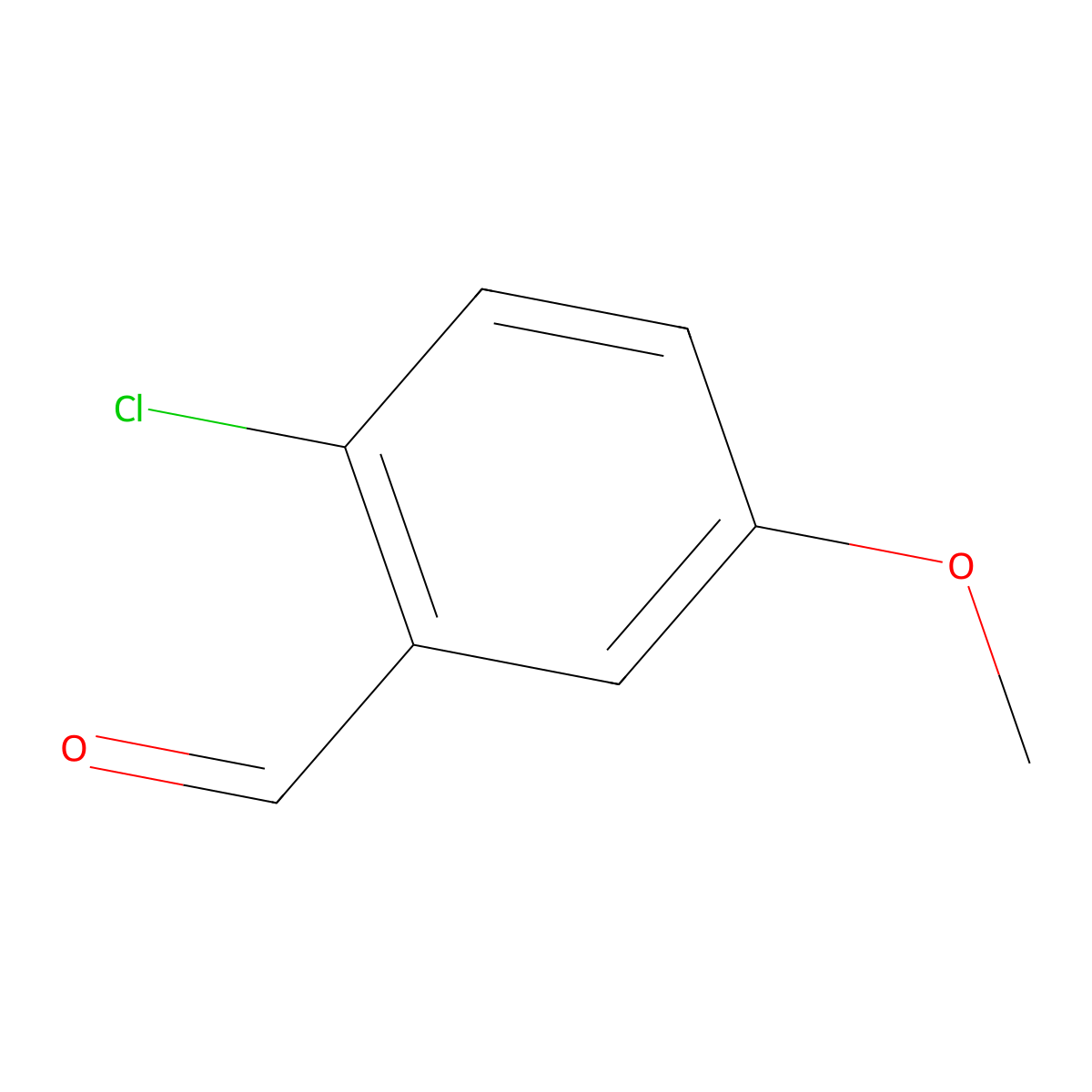 2-Chloro-5-methoxybenzaldehyde molecular structure, CAS 13719-61-4