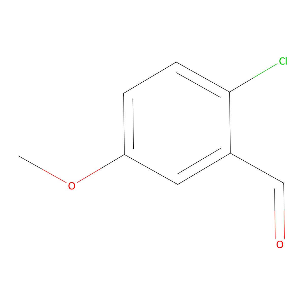 2-Chloro-5-methoxybenzaldehyde molecular structure, CAS 13719-61-4
