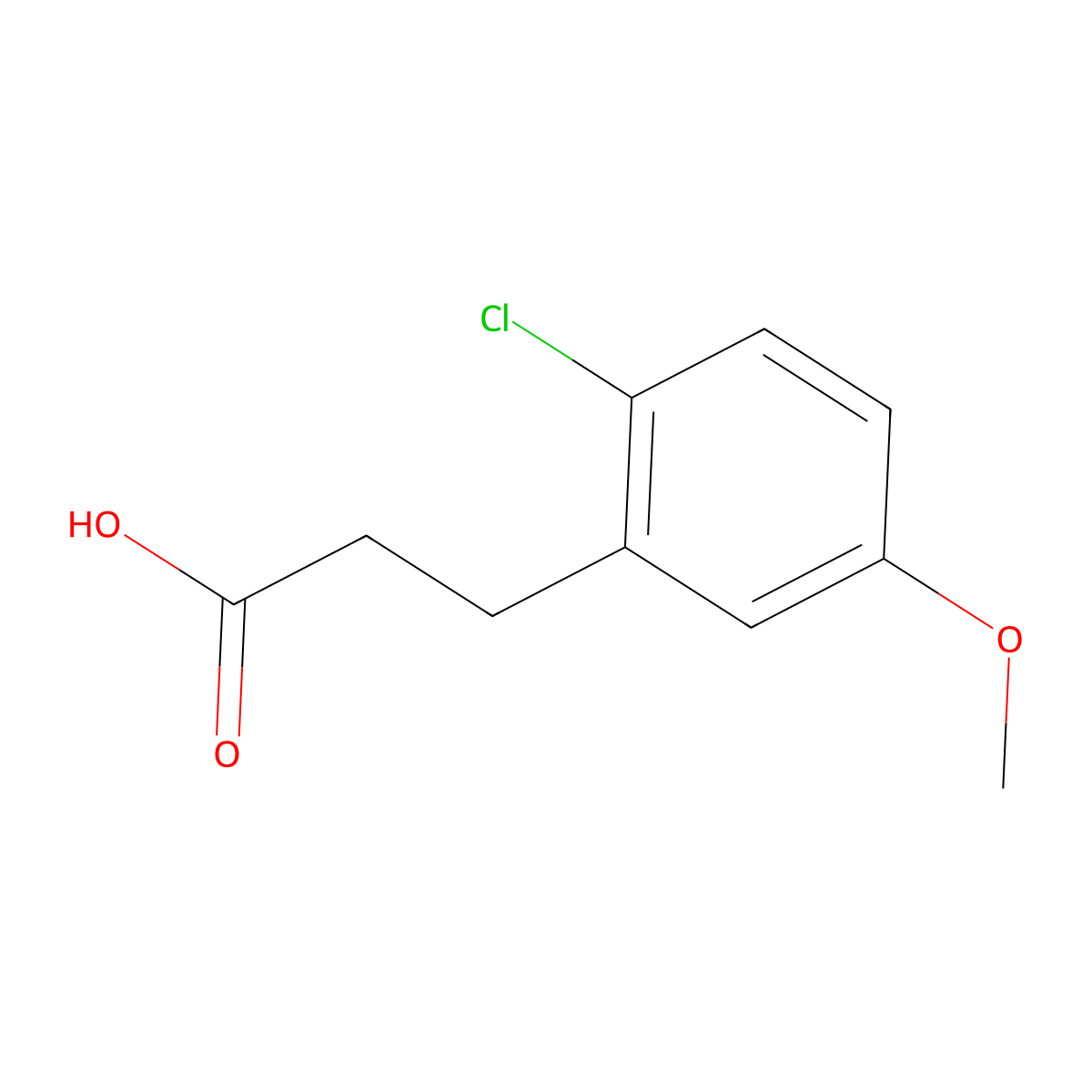 3-(2-Chloro-5-methoxyphenyl)propanoic acid molecular structure, CAS 13719-62-5