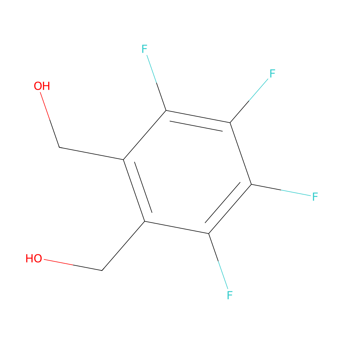 3,4,5,6-Tetrafluoro-1,2-bis(hydroxymethyl)benzene molecular structure, CAS 13719-81-8
