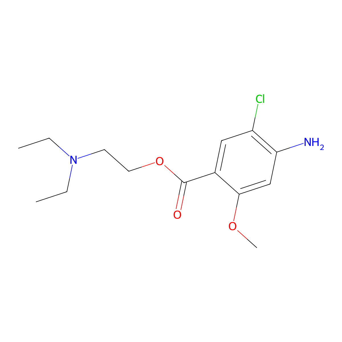 2-Methoxy-4-amino-5-chlorobenzoic acid 2-(diethylamino)ethyl ester molecular structure, CAS 137196-67-9