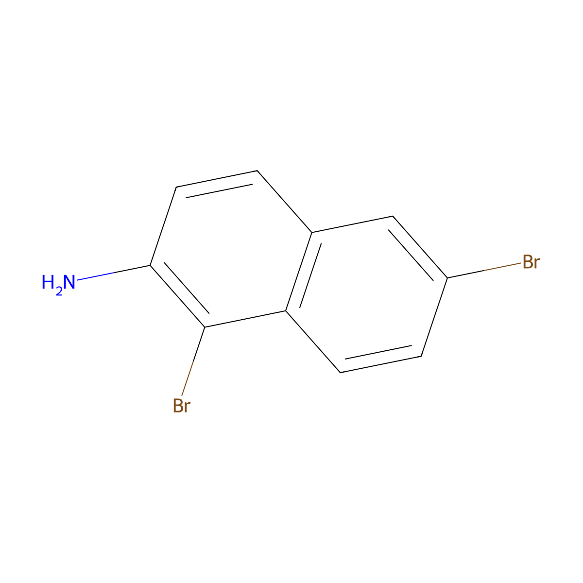 1,6-Dibromonaphthalen-2-amine molecular structure, CAS 13720-04-2