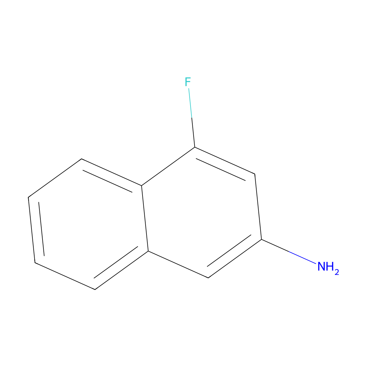 4-Fluoronaphthalen-2-amine molecular structure, CAS 13720-48-4