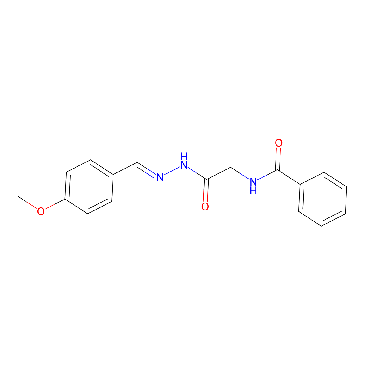 Hippuric (4-methoxybenzylidene)hydrazide molecular structure, CAS 137204-99-0