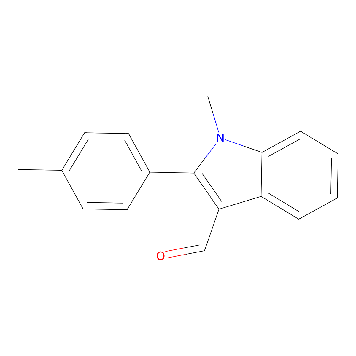 1-Methyl-2-(p-tolyl)-1H-indole-3-carbaldehyde molecular structure, CAS 137206-91-8