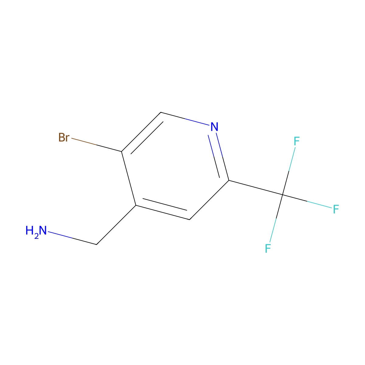 (5-Bromo-2-(trifluoromethyl)pyridin-4-yl)methanamine molecular structure, CAS 1372096-32-6