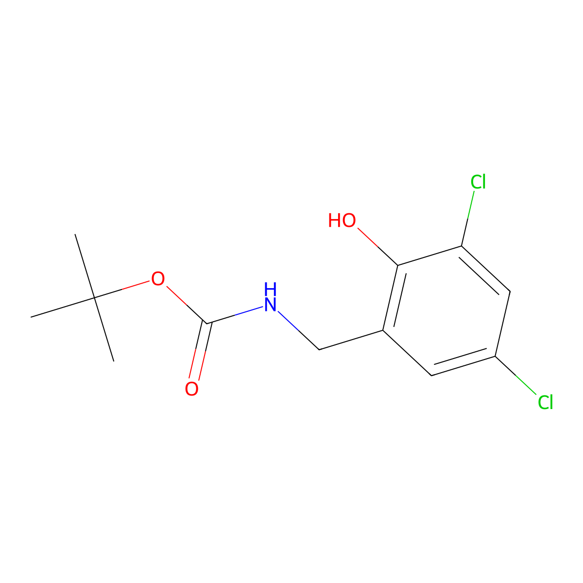2-(N-Boc-aminomethyl)-4,6-dichlorophenol molecular structure, CAS 1372096-34-8