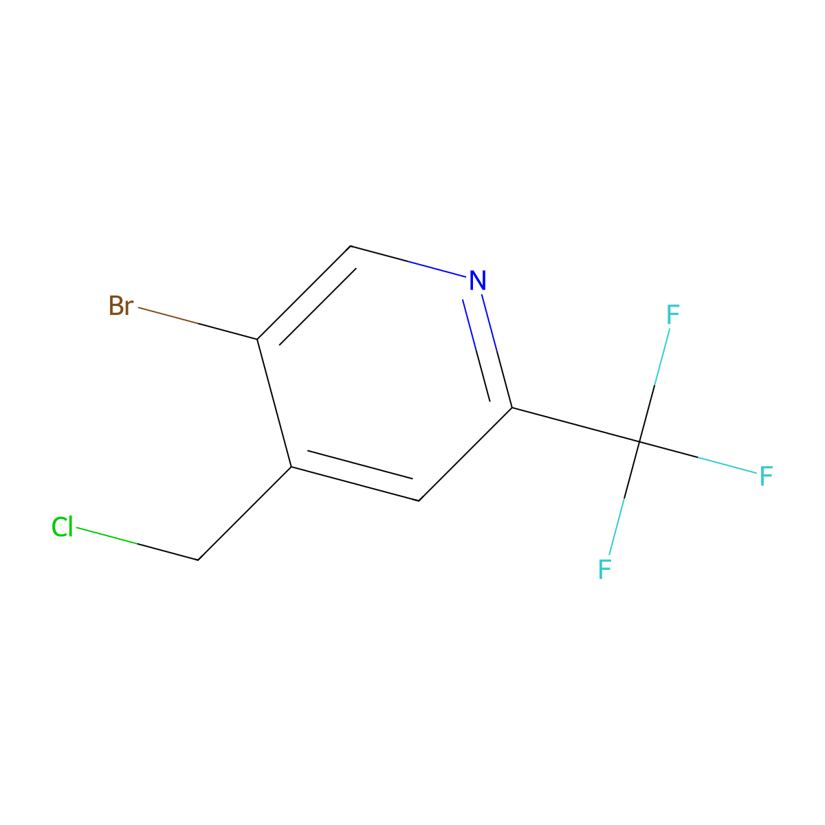 5-Bromo-4-(chloromethyl)-2-(trifluoromethyl)pyridine molecular structure, CAS 1372096-38-2