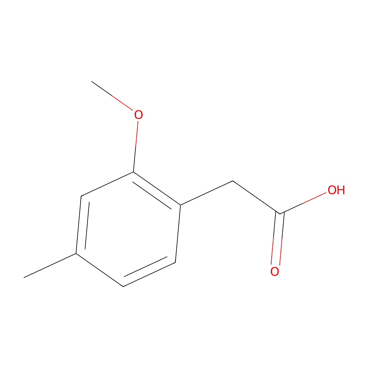 2-(2-Methoxy-4-methylphenyl)acetic acid molecular structure, CAS 13721-18-1