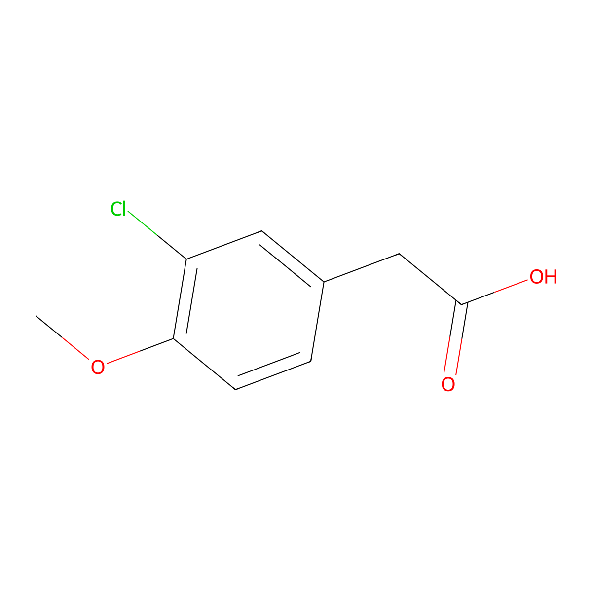 2-(3-Chloro-4-methoxyphenyl)acetic acid molecular structure, CAS 13721-20-5