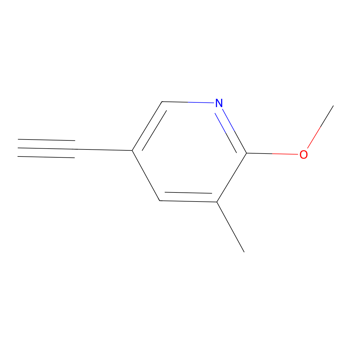 5-Ethynyl-2-methoxy-3-methylpyridine molecular structure, CAS 1372100-25-8