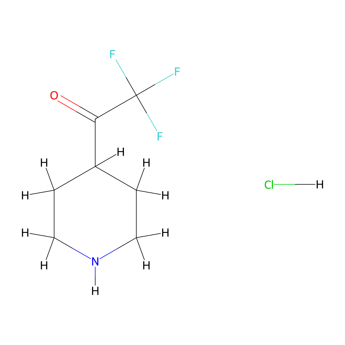 4-(Trifluoroacetyl)piperidine hydrochloride molecular structure, CAS 1372103-92-8
