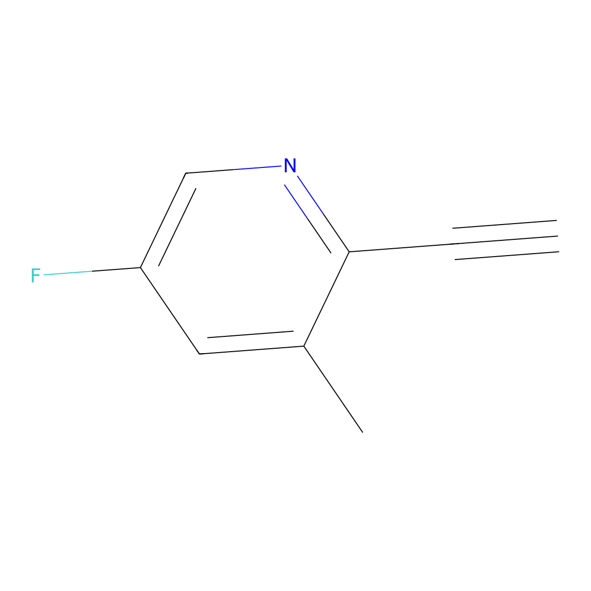 2-Ethynyl-5-fluoro-3-methylpyridine molecular structure, CAS 1372103-93-9