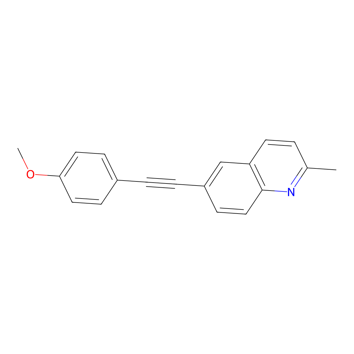 6-((4-Methoxyphenyl)ethynyl)-2-methylquinoline molecular structure, CAS 1372118-46-1