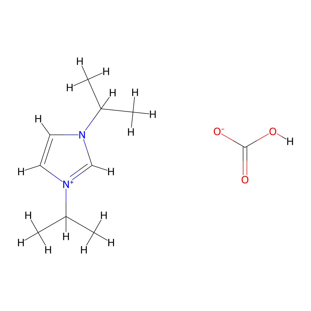 1,3-Diisopropylimidazolium Hydrogencarbonate (contains varying amounts of 1,3-Diisopropylimidazolium-2-carboxylate) molecular structure, CAS 1372124-90-7